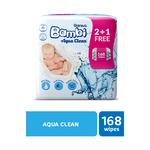 Bambi Wipes Aqua Clean 2+1 168 Wipes