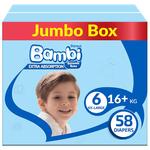 Bambi Baby Jumbo Box Size (6 XXLarge ) 58pcs