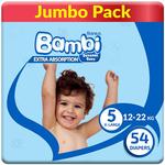 Bambi Diapers Giant Pack Size (5 Extra Large) 54 pcs