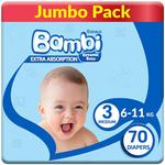 Bambi Diapers Giant Pack Size (3 Medium) 70 pcs