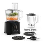 Moulinex Easy Force Food Processor, 6 Attachments, 25 Functions,2.4L,800W, Black