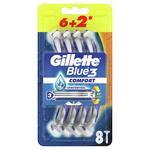 Gillette Blue3 Disposable Razors, 6+2 Pcs (Bag)