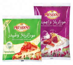President Shredded Cheese Natural Mozzarella & Cheddar 450 Gm