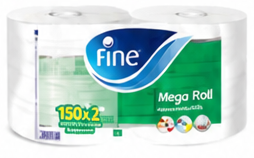 Fine Paper Towel Mega Roll 2 x 150 Meter