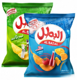 البطل رقائق البطاطس بالخل و الملح 110 جرام
