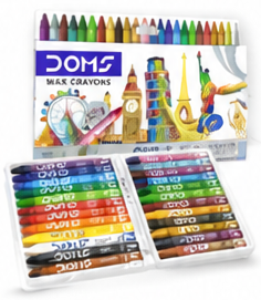 Doms 24 Color Extra Long Wax Crayon
