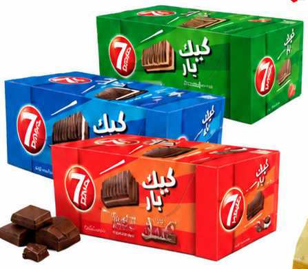سفن دايز كيك بار ٢٥ جرام ١٢ حبة متنوع