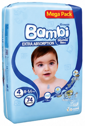 Bambi Sanita Diapers Size 4 74 Pcs