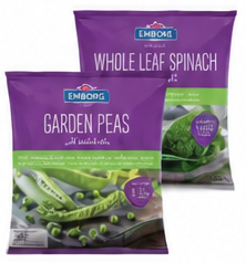 Emborg Frozen Vegetables Peas | Spinach | Okra Zero 400-450 grams