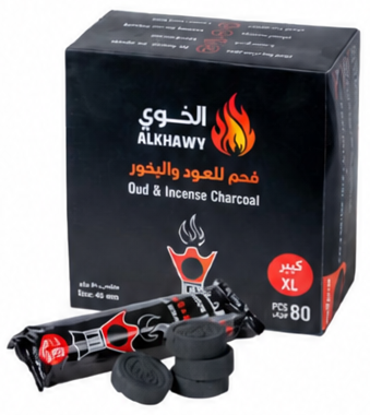 Al-Khuwi Charcoal for Oud & Incense 80 Tablets XL