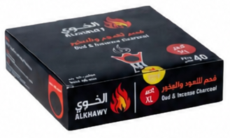 Al-Khuwi Charcoal for Oud & Incense 40 Tablets XL