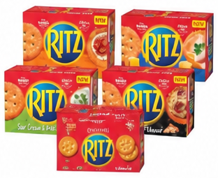 Nabisco Ritz Crackers Cheese|SweetChilli|Pizza|Sour Cream & Onion 39.6g 12 pc