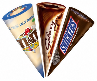 Mars Galaxy M&Ms Snickers Assorted Ice Cream Cone 110ml