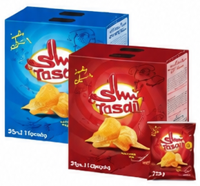 تسالي رقائق البطاطس بالكاتشب أو بالفلفل أو بالكمون والليمون 25 جرام 12 حبة