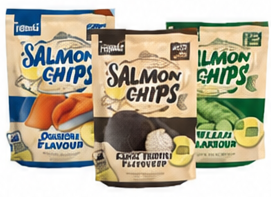 Nibblez Salmon Chips Original | Black Truffle | Wasabi 50g