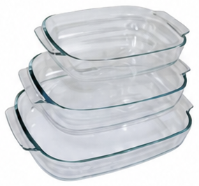 Glass Oven and Serving Dishes 3 pc 2000-3800 ml