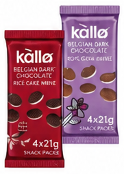 Kallo Milk or Dark Mini Chocolate Rice Cakes 84 grams