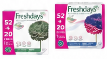 Freshdays Sanitary Pads Assorted Items 72 Count