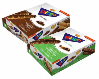 TEASHOP RINGO Wafer Rolls Chocolate Filled / Chocolate Coated 12 x 16g