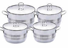 Safinox Stainless Steel Cooking Pot Set 18 - 30 CM 8 PCS
