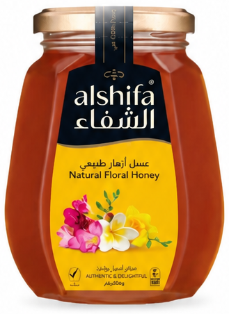 الشفاء عسل أزهار طبيعي ٥٠٠ جرام