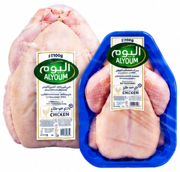 اليوم دجاج طازج مغلف طبق ۱۲۰۰ جرام أو ۱۱۰۰ جرام
