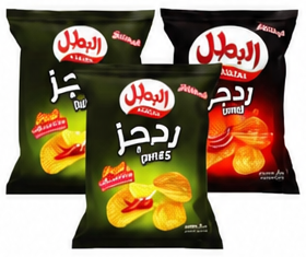 Al Batal Ridges Potato Chips Chilli Lemon / Hot Shatta 155g 3 pc