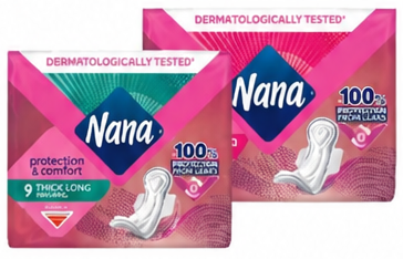 Nana Sanitary Pads Maxi Super with Wings 7 pc | Goodnight 7 pc | Normal 9 pc | Normal 10 pc