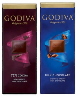 Godiva Milk or Dark Chocolate 90gm
