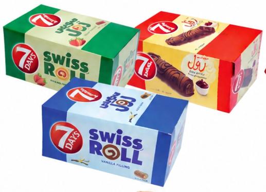 7Days Swiss Roll Chocolate | Strawberry | Vanilla 20g 12 pc