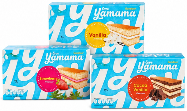 Gandour Yamama Pudding Cake Strawberry or Cocoa or Vanilla or Banana 20g