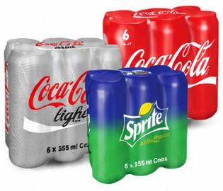 Coca-Cola Regular/Light/Zero Soft Drink Can 355 ml 6 Pcs