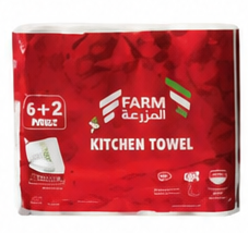 المزرعة ورق المطبخ 6+2 رول