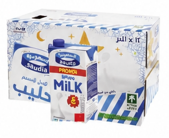 حليب السعودية كامل الدسم ١٢ × ١ لتر