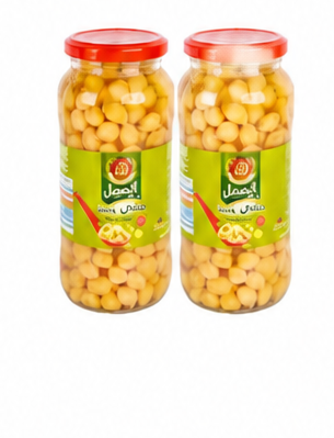الجميل حمص حب زجاجة ٥٦٠ جرام × ٢ حبة