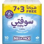 سوفتي من كلينكس مناديل وجه تعبئة ميجا 7+3 مجاناً 10×160 قطعة