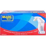 Maog Vinyl Disposable Gloves Powder-Free Transparent L Large 100pcs