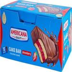 Americana Strawberry Chocolate Coated Cake Bar 12×35g